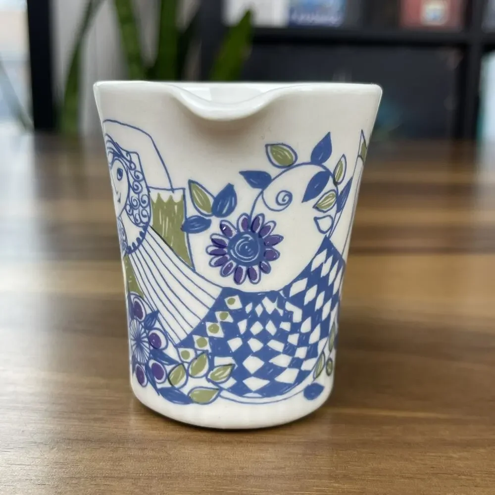 Figgjo Flint Turi Design Lotte Hand Painted Silkscreen Cream & Sugar Bowl Set - Picture 5 of 16